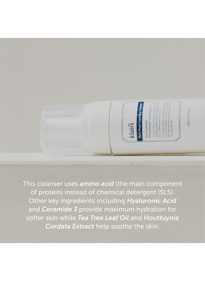 DearKlairs [Dearklairs] Kbeauty Skincare Rich Moist Foaming Cleanser 3.4 Fl Oz (100 Ml)  - Image 3