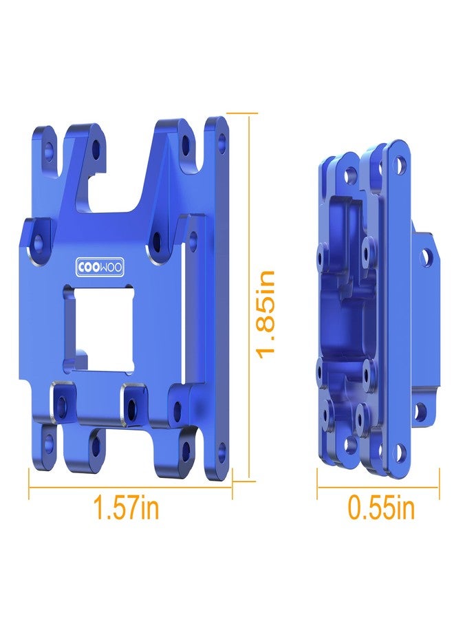 COOWOO RC Transmission Mount, Skid Plate Transmission Mount Upgrade Part for 1/18 TRX-4M RC Crawler Cars, Enhanced Durability and Stability, Made of Aluminum Alloy, Blue - Image 2