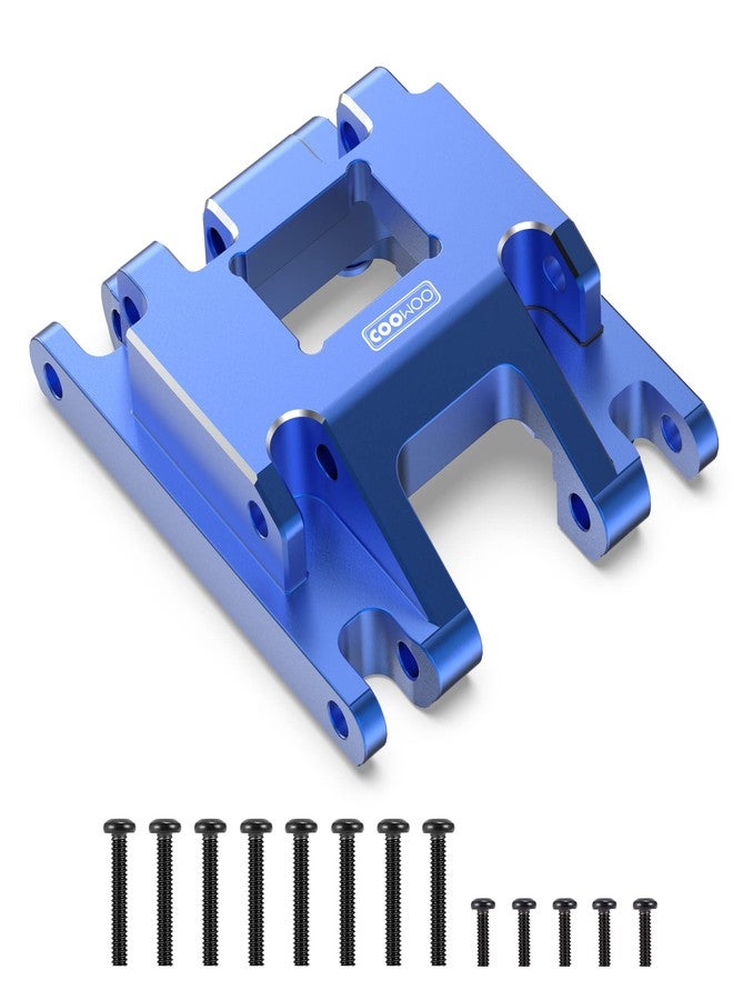 COOWOO RC Transmission Mount, Skid Plate Transmission Mount Upgrade Part for 1/18 TRX-4M RC Crawler Cars, Enhanced Durability and Stability, Made of Aluminum Alloy, Blue - Image 1