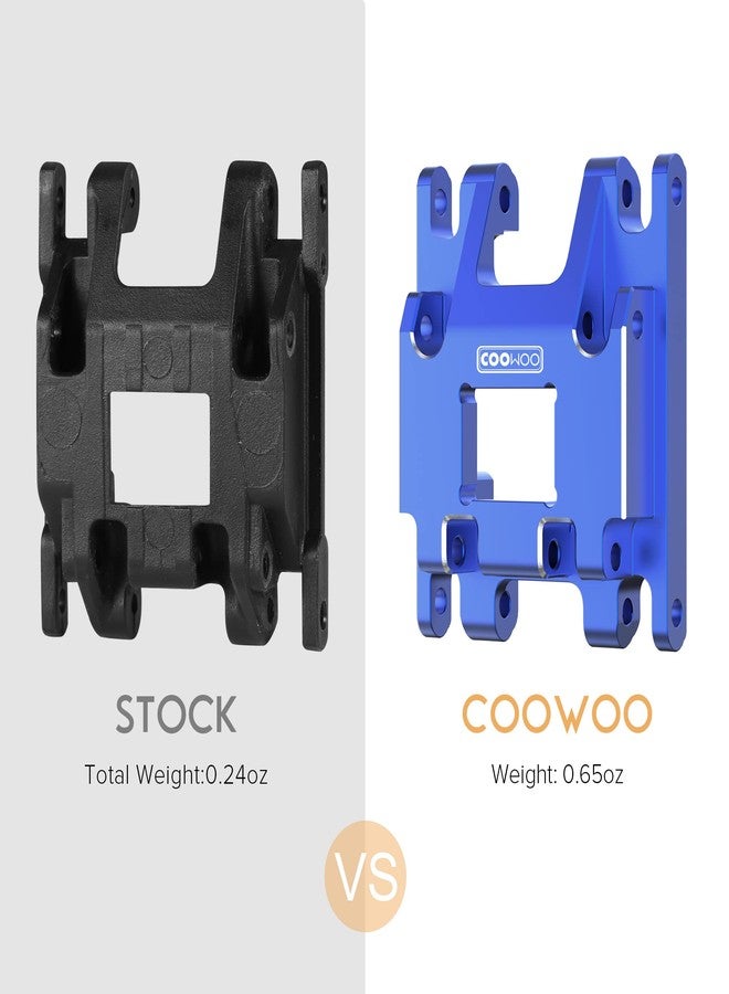 COOWOO RC Transmission Mount, Skid Plate Transmission Mount Upgrade Part for 1/18 TRX-4M RC Crawler Cars, Enhanced Durability and Stability, Made of Aluminum Alloy, Blue - Image 3