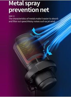 Digipace Gaming USB Microphone for Pc Ps5,Condenser Mic with Quick Mute,Rgb Indicator,Tripod Stand, Pop Filter,Shock Mount,Gain Control  - Image 5