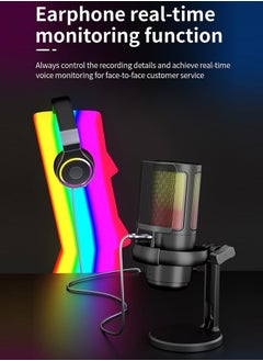 Digipace Gaming USB Microphone for Pc Ps5,Condenser Mic with Quick Mute,Rgb Indicator,Tripod Stand, Pop Filter,Shock Mount,Gain Control  - Image 3