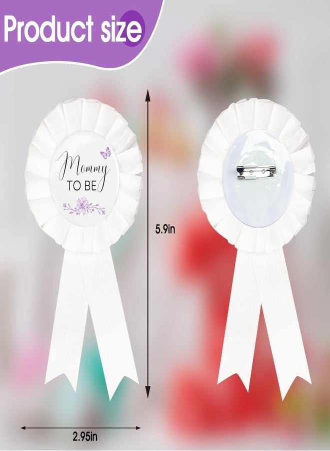 PATICARRY Purple Sage Theme Mom to Be & Daddy to Be Tinplate Badge Pins for Baby Shower Decorations Welcome Baby Girl or Boy, Baby Shower Button New Dad for Gender Reveals Party, Baby Celebration - Image 3