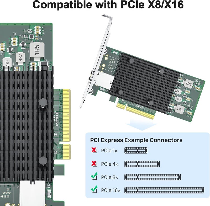 ipolex 10Gb Network Card Intel X540-T1 Ethernet Card PCI-E NIC, Single RJ45 Copper Port, with Intel X540-BT1 Controller, 2.1 X8, 10G PCI Express LAN Adapter NIC, Support Windows Server, Linux, Vmware - Image 5