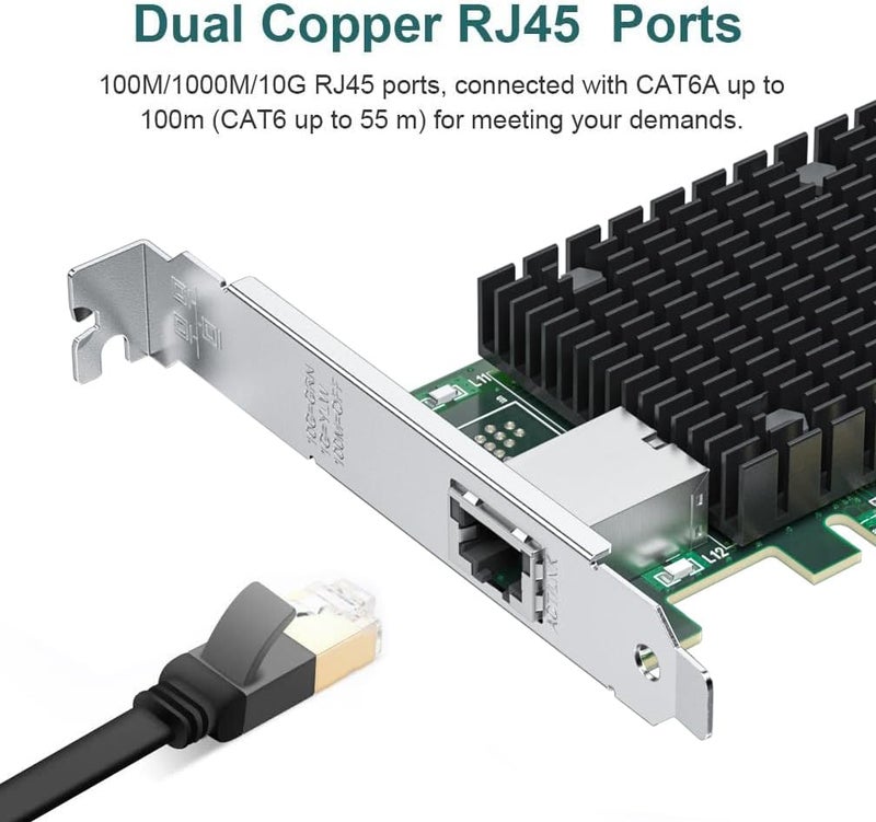 ipolex 10Gb Network Card Intel X540-T1 Ethernet Card PCI-E NIC, Single RJ45 Copper Port, with Intel X540-BT1 Controller, 2.1 X8, 10G PCI Express LAN Adapter NIC, Support Windows Server, Linux, Vmware - Image 3