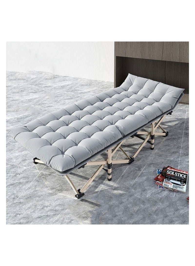 Generic Folding Camp Bed Double Layer Oxford Strong Heavy Duty Sleeping Cots Pearl Cotton  - Image 4