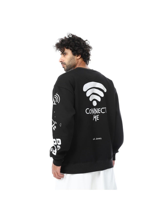 كوب سويت شيرت رجالي بياقة دائرية وطبعة أصلية - Image 2