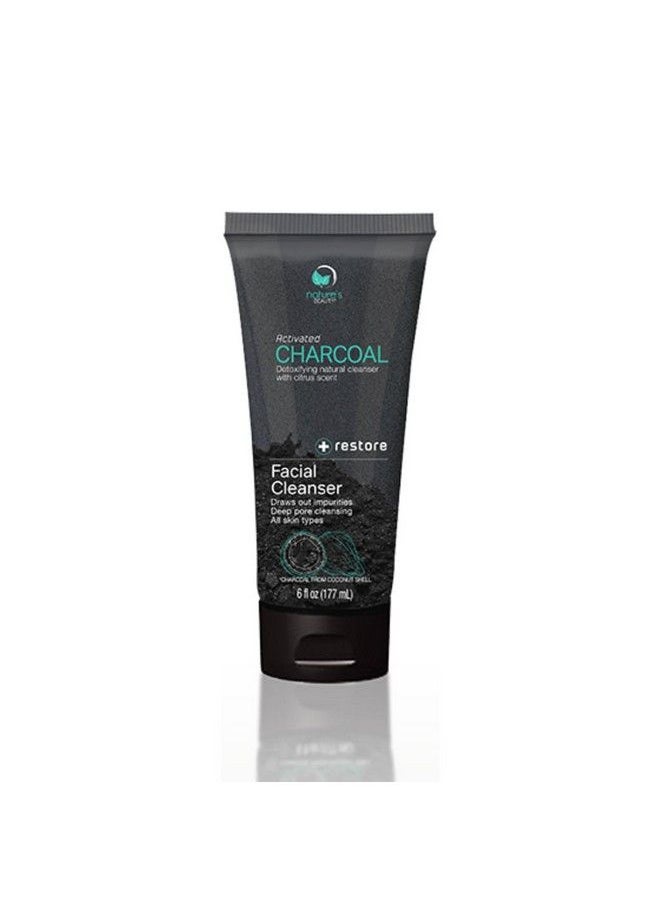 Nature's Beauty - Nature’S Beauty Activated Charcoal Facial Cleanser Made In Usa Detoxifying Natural Cleanser With Citrus Scent Revives And Refines Skin Charcoal From Coconut Shell For Men And Women 6 Fl Oz - Image 1