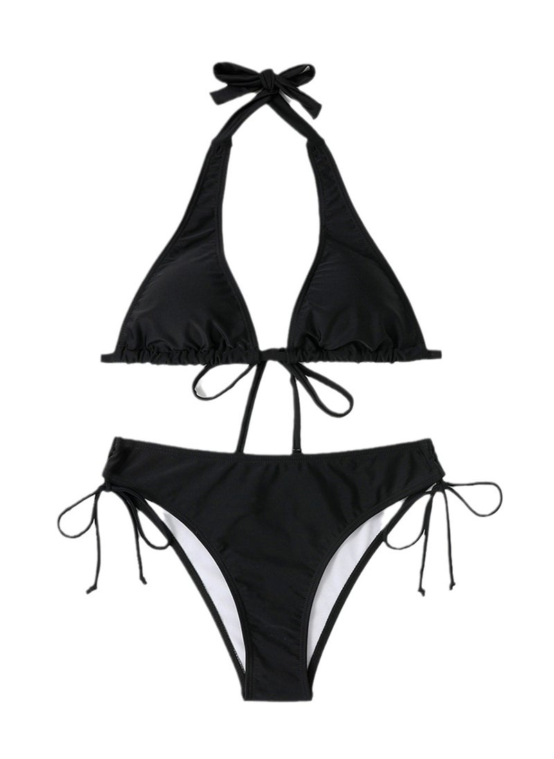 نادانباو ملابس سباحة جديدة بي بأربطة بلون موحد لعطلة الشاطئ - Image 1