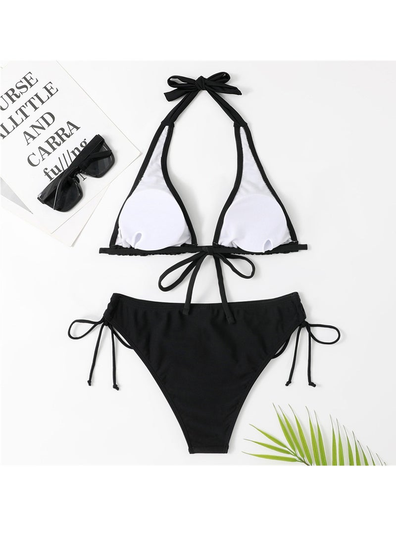 نادانباو ملابس سباحة جديدة بي بأربطة بلون موحد لعطلة الشاطئ - Image 3