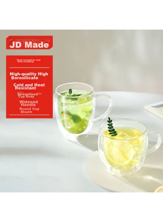 JD.com Jd Jingzao Double-Layer Mug, Drinking Glass, Stylish Cup, Tea Cup, Coffee Cup, Milk Cup, 300Ml - Image 1