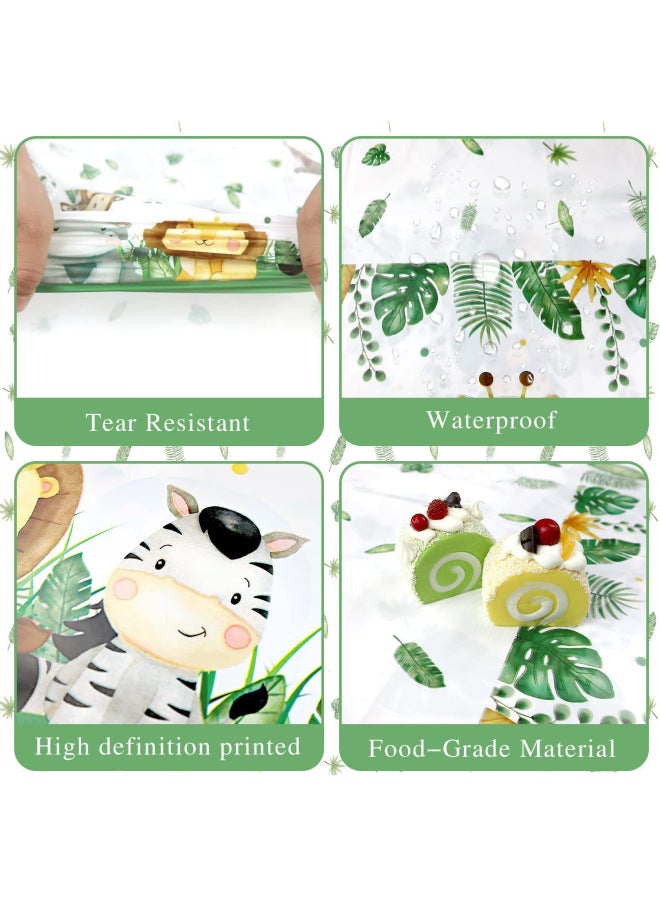 Jungle Zoo Theme Tablecloth Forest Lion Children's Birthday Decoration Disposable Party Supplies Tableware - Image 4
