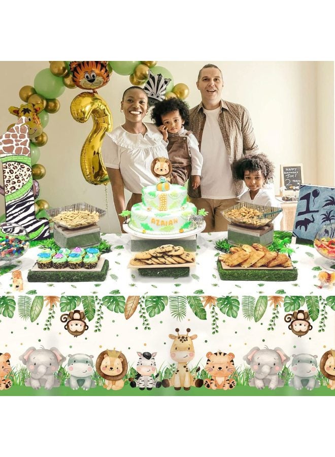 Jungle Zoo Theme Tablecloth Forest Lion Children's Birthday Decoration Disposable Party Supplies Tableware - Image 2