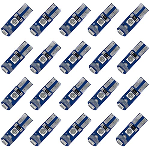 BlyilyB 20-Pack Blue T5 74 73 17 Wedge Led Bulb for 12V Car Dash Dashboard Instrument Panel Cluster Light Bulb Replacement - Image 1