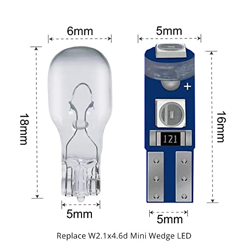 BlyilyB 20-Pack Blue T5 74 73 17 Wedge Led Bulb for 12V Car Dash Dashboard Instrument Panel Cluster Light Bulb Replacement - Image 2