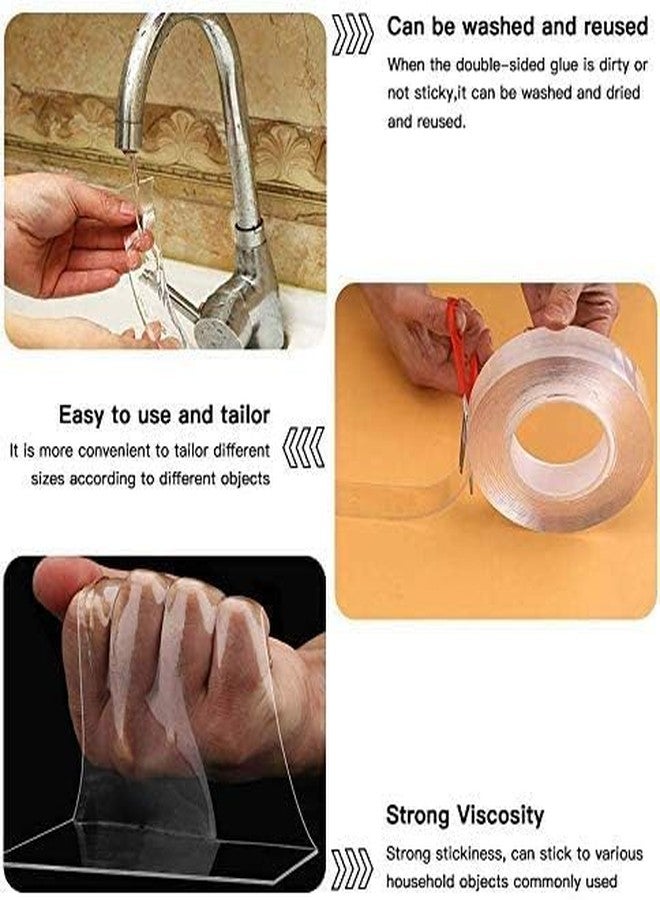WLOFIN Nano Double Sided Tape, Multipurpose Super Sticky Gel Grip Mounting Tape, Washable, Reusable, No Residue, for Home & Office, Transparent - Image 2