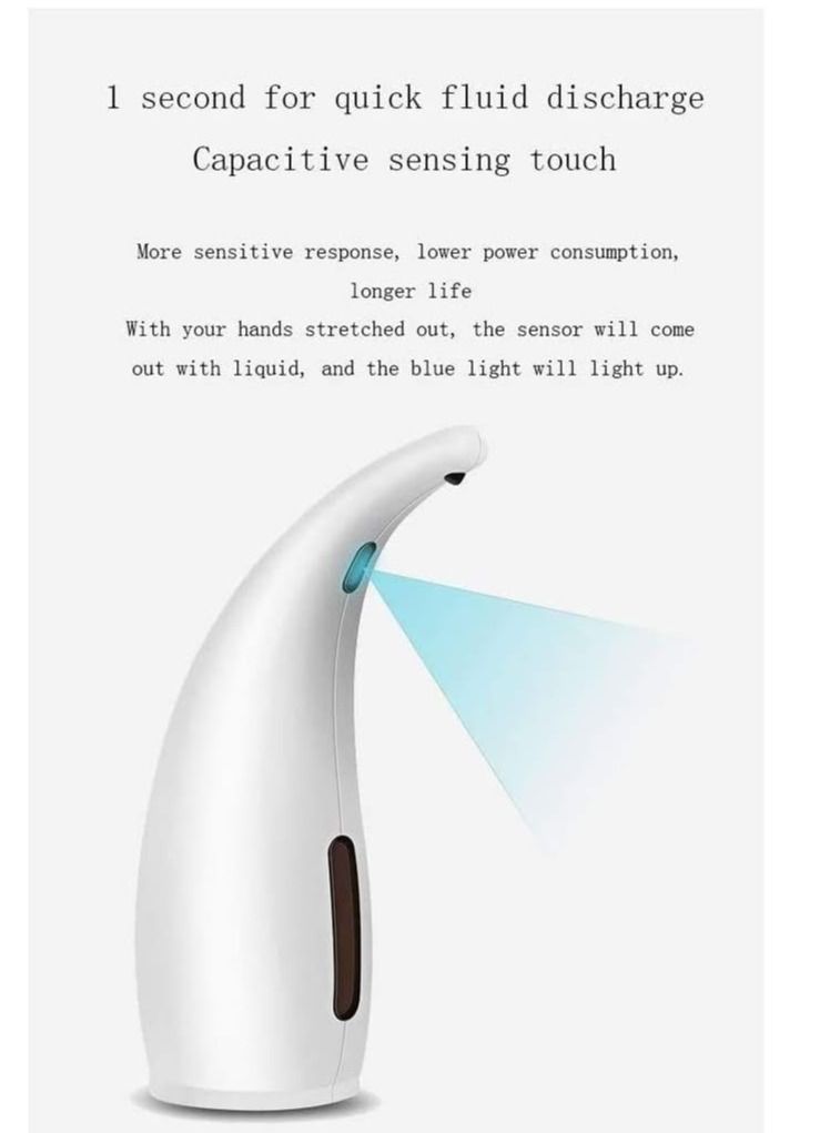Automatic soap dispenser, 300ml smart sensor contactless hand sanitizer dispenser, ABS plastic automatic sensor for bathroom kitchen hotel restaurant, white, 1 pc - Image 3
