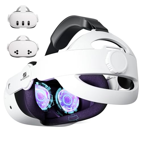 Saqico Head Strap for Meta Oculus Quest 3S/ Quest 3, Pressure-Free Elite Strap Accessories Replacement, Adjustable Headband Soft Cushion VR Headset Enhanced Comfort & Balanced Fit for Longer Immersion - Image 1