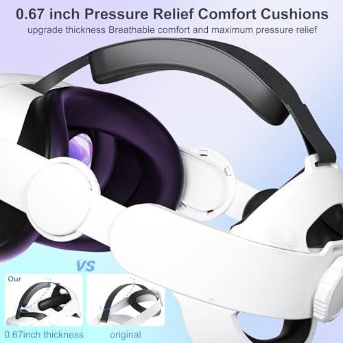 Saqico Head Strap for Meta Oculus Quest 3S/ Quest 3, Pressure-Free Elite Strap Accessories Replacement, Adjustable Headband Soft Cushion VR Headset Enhanced Comfort & Balanced Fit for Longer Immersion - Image 3