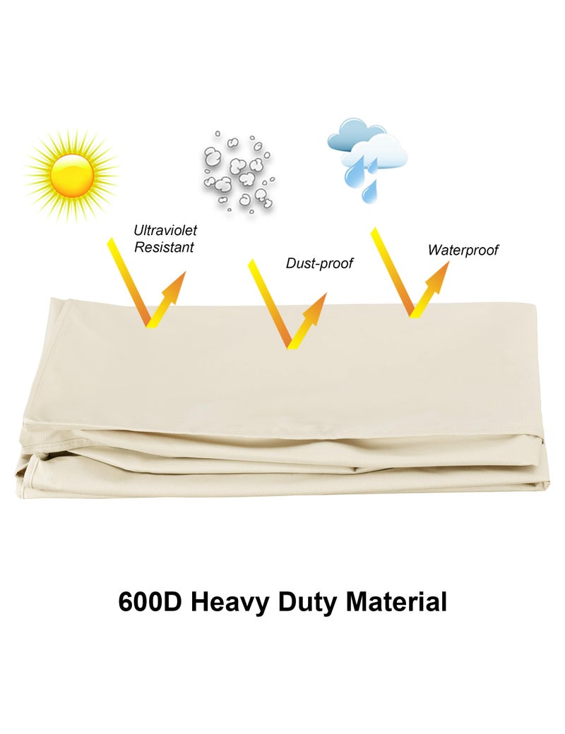 iBirdie Outdoor TV Cover 70 to 75 inch Weatherproof, Cover Size 68''L x 42''H, Waterproof for Outside Flat Screen 70 to 75 inch TV, Beige, 600D Thick Fabric Screen Protector with Bottom - Image 5
