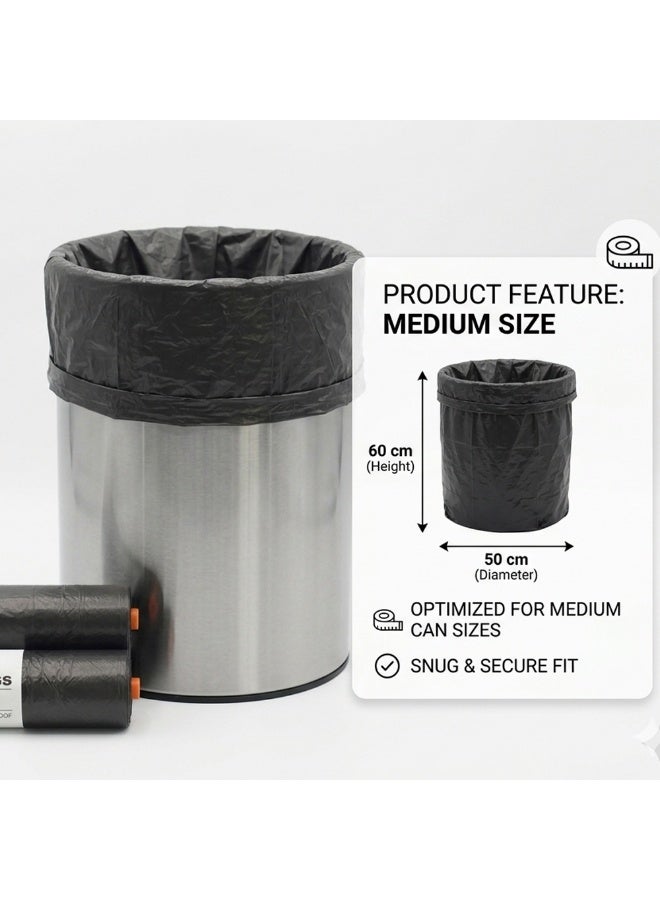 Aurheim Garbage bags heavy duty trash rolls 10 gallons, 50 bag, 25 bag per roll (2-Rolls 10 Gallon (60x50)) - Image 4