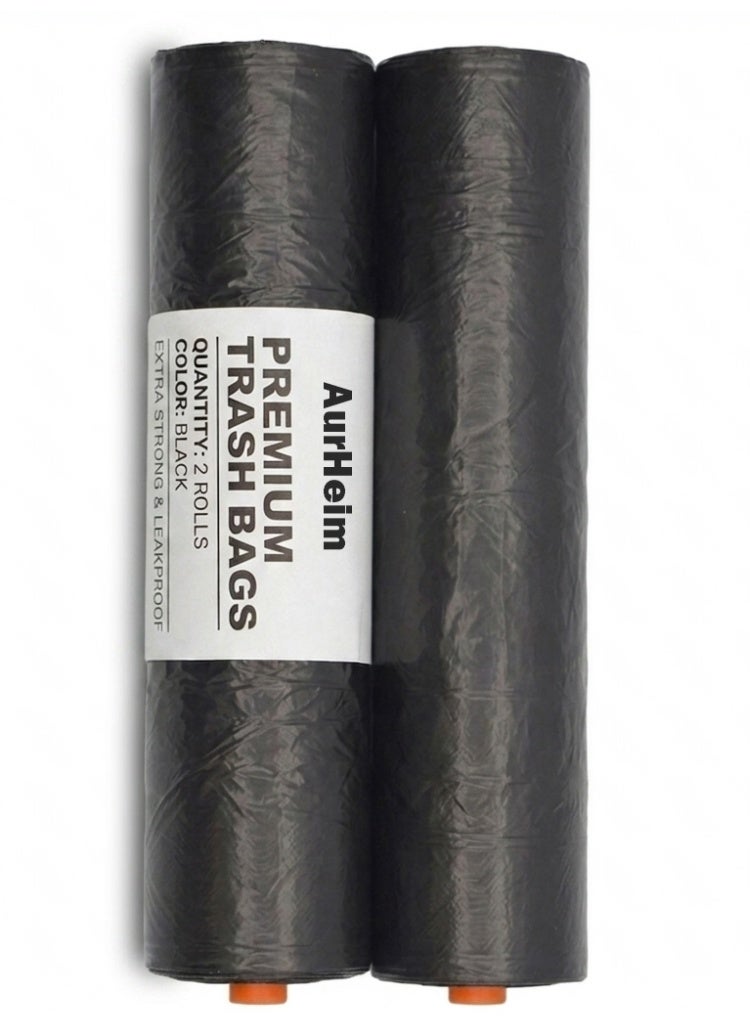 Aurheim Garbage bags heavy duty trash rolls 10 gallons, 50 bag, 25 bag per roll (2-Rolls 10 Gallon (60x50)) - Image 1