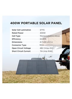 ECOFLOW EF ECOFLOW 400W Portable Solar Panel, Foldable, Durable, Complete with an Adjustable Kickstand Case, Waterproof IP68 for Outdoor Adventures  - Image 4