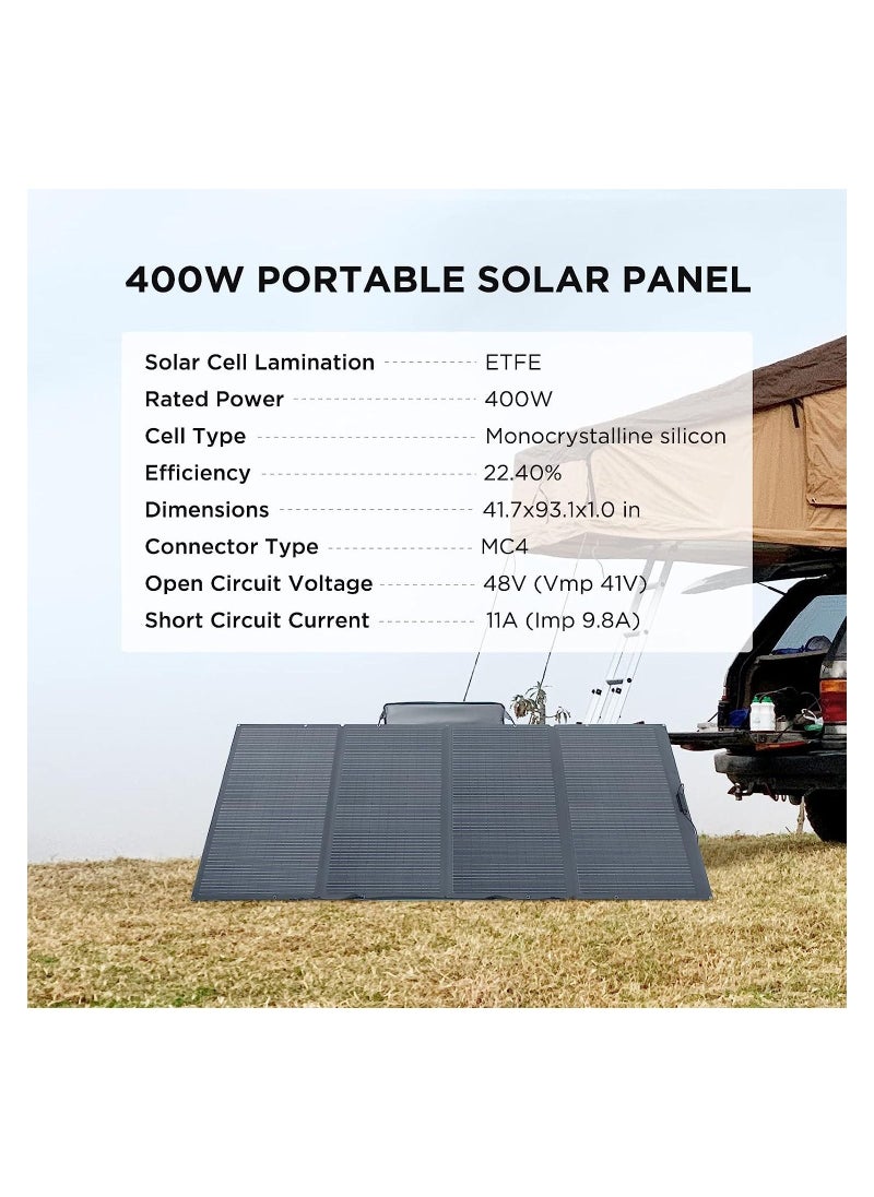 ECOFLOW EF ECOFLOW 400W Portable Solar Panel, Foldable, Durable, Complete with an Adjustable Kickstand Case, Waterproof IP68 for Outdoor Adventures  - Image 4