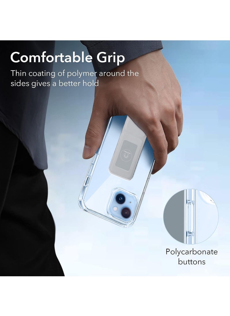 Wtech - TPU Hand Grip Air Pillow Case Cover For Apple iPhone 15 Plus 2023 Clear/Grey - Image 1