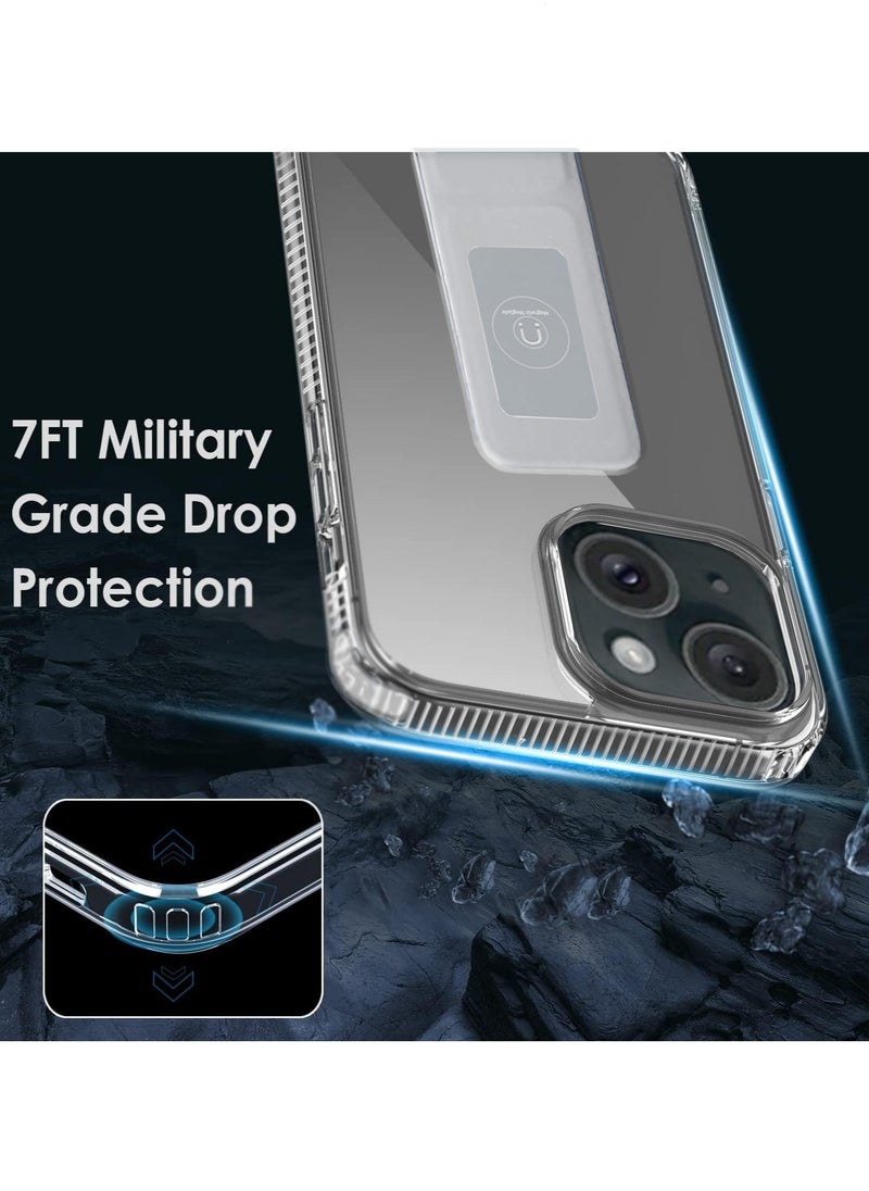 Wtech - TPU Hand Grip Air Pillow Case Cover For Apple iPhone 15 Plus 2023 Clear/Grey - Image 1