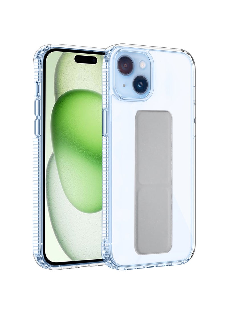 Wtech - TPU Hand Grip Air Pillow Case Cover For Apple iPhone 15 Plus 2023 Clear/Grey - Image 1