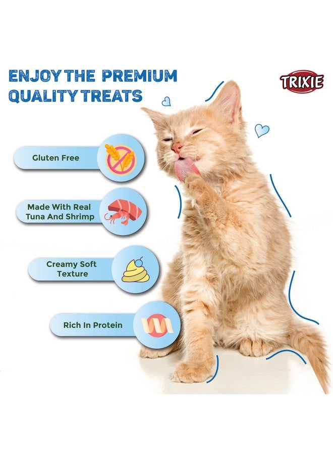 Trixie Cat Treat Combo Of Creamy Tuna & Shrimp Snack And Premio Cheese Chicken Cubes, Nutrient Rich Treats For Cats, Suitable For All Breeds - (Pack Of 2) - Image 3