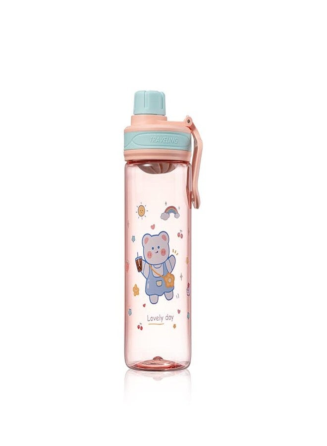 TEMSON Cartoon Water Bottle for Kids, 550 ml BPA Free Kids Water Bottle - Anti-Leak Cartoon Kids Water Bottle for Boys/Girls (FQ-3135-2) (White) - Image 1