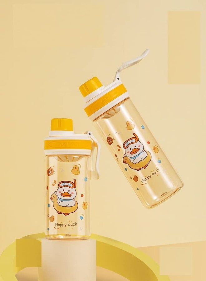 TEMSON Cartoon Water Bottle for Kids, 550 ml BPA Free Kids Water Bottle - Anti-Leak Cartoon Kids Water Bottle for Boys/Girls (FQ-3135-2) (White) - Image 5
