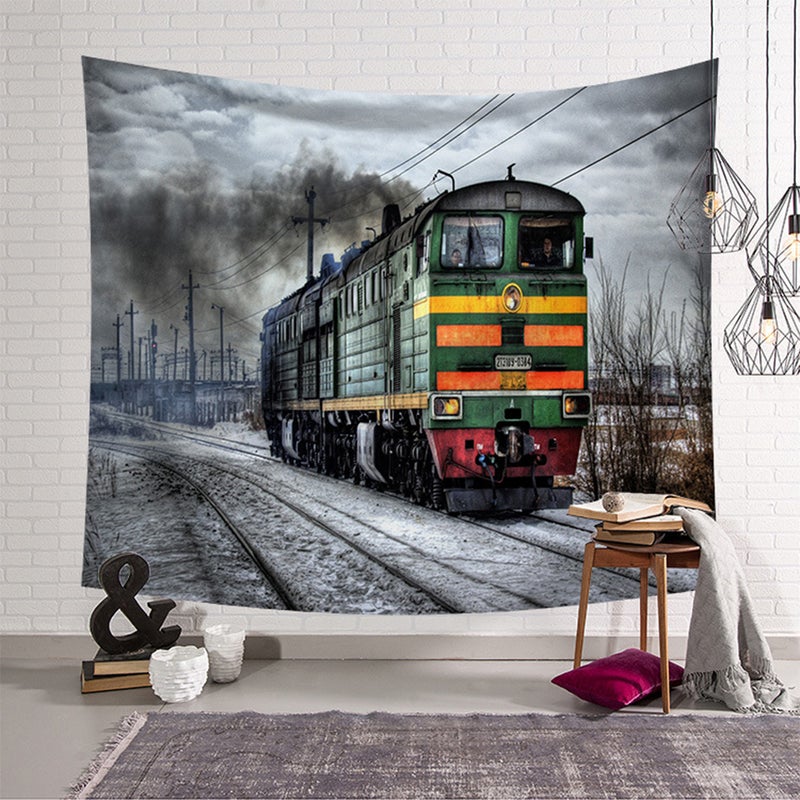 1pc Decorative Tapestry 3D Printed Vintage Background Cloth Wall Hanging for Home Dorm Apartment (Green) - Image 1