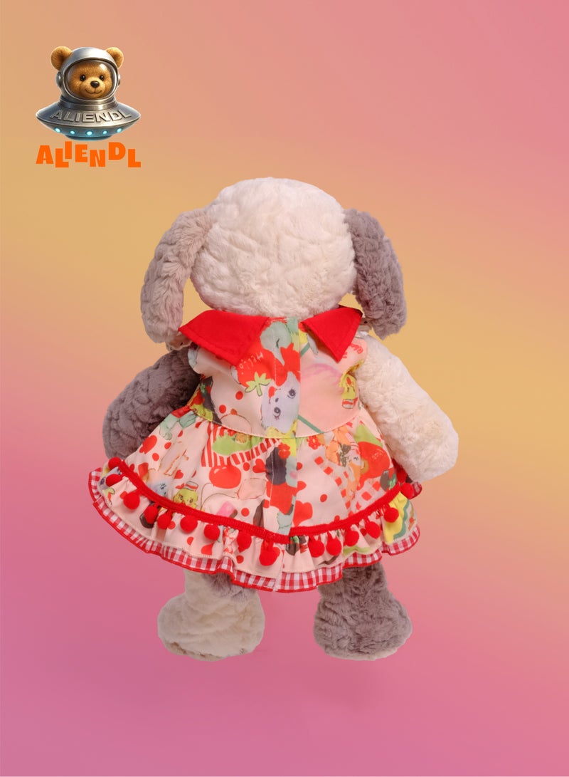 ALIENDL Loyal Pup – Plush Dog Stuffed Animal Toy for Baby Kids, Soft Cute Dog Dress Doll Gift Set with Removable Clothes & Pouch, Lovely Gift for Kids, Girls, Friends & Couples - Image 4