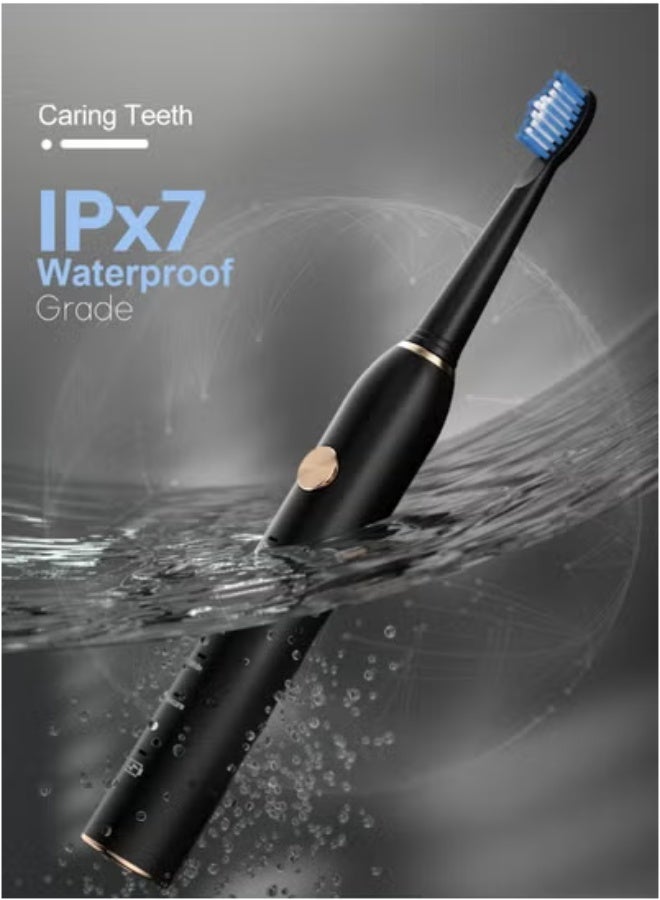 General Sonic Electric Toothbrush for Adults, IPX7 Waterproof Sonicare 40000VPM, Fast Charge Long Last with Intelligent Time Reminder 5 Optional Modes Dupont Brush Heads, Black  - Image 3