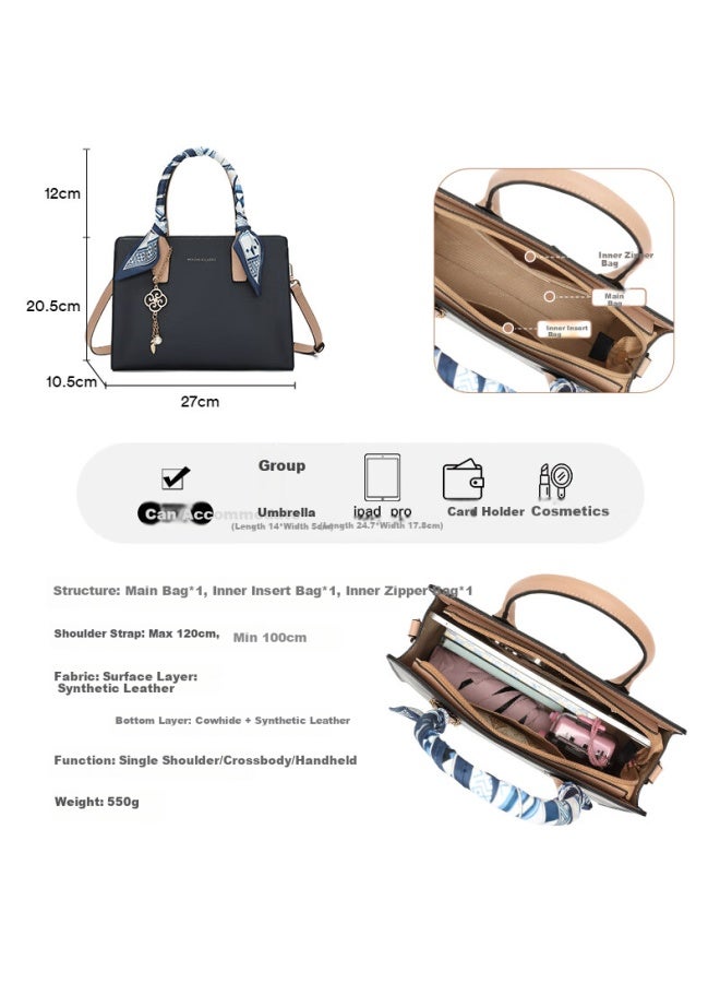 Strawman Women's Cowhide Light Luxury Handbag Crossbody Shoulder Bag Birthday Valentine's Day Gift For Wife And Mother