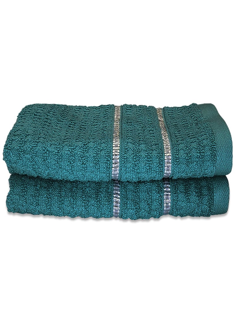 BIANCA Extra Plush Turkish Terry Towels -2pc Hand Towel Set (Mint-Tea) | 480 GSM l 100% Cotton Towel | Hand Towel, Gym Towel for Men Workout Solid-Teal - Image 2