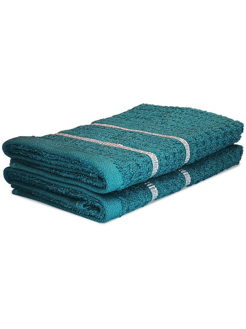 BIANCA Extra Plush Turkish Terry Towels -2pc Hand Towel Set (Mint-Tea) | 480 GSM l 100% Cotton Towel | Hand Towel, Gym Towel for Men Workout Solid-Teal - Image 3
