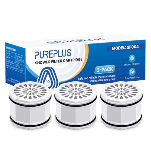Pure Plus PUREPLUS WHR-140 Shower Head Filter Cartridge, Replacement for Culligan WSH-C125, HSH-C135, ISH-100, HSH-BN135, S-H200-C, S-H200-BN, S-W100-C Advanced KDF WTR Filtration & Consistent Water Flow, 3Pack - Image 1