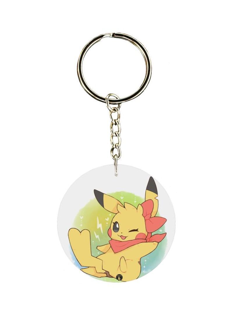 Single Sided Pikachu Cartoon Themed Keychain