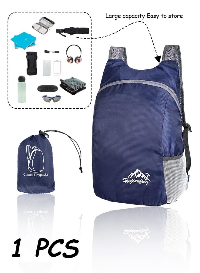 20L Ultra Lightweight Foldable Backpack Small Hiking Rucksack Ultralight Water Resistant Travel Packable Daypack for Men Women for Outdoor Sport Travelling Walking Hiking Camping Biking - Image 1