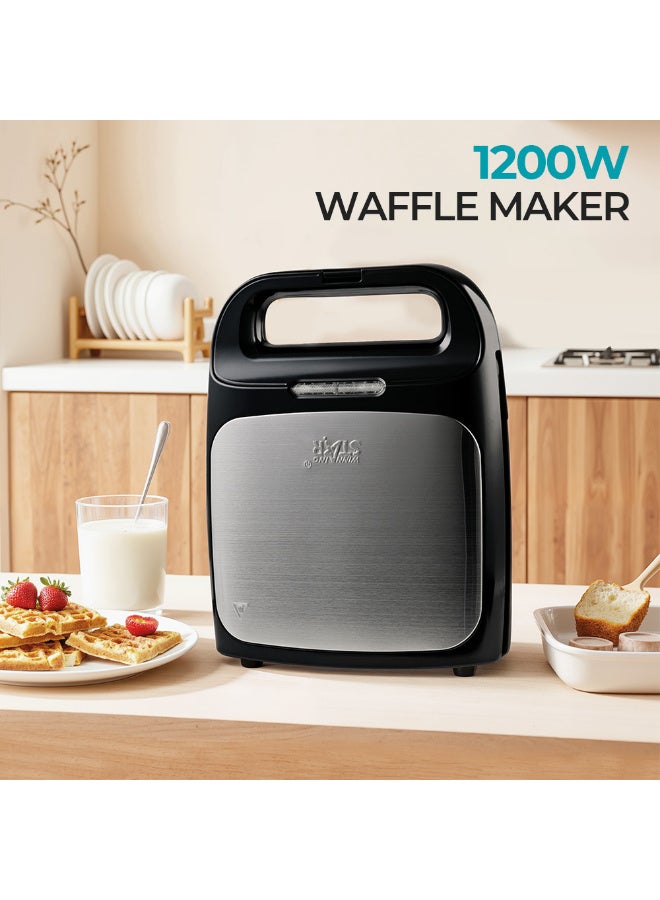 Winning Star 4-Slice Waffle Maker, Multifunctional Breakfast Machine, Stainless Steel, 3 Browning Levels, Audible Ready Beep, Removable Plates, 1200W - Image 3