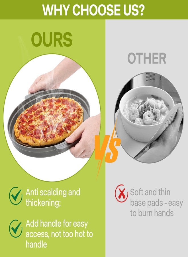 Saebume Microwave Food Splatter Cover & Base Mat,Large Plastic & Silicone Vented Collapsible Guard Lid, Plate Holder & Kitchen Colander for Meal Prep-10.6 Inch - Image 3