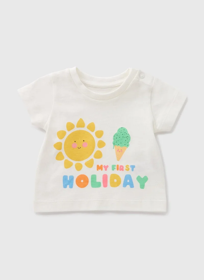 Matalan Baby Cream Holiday T-Shirt