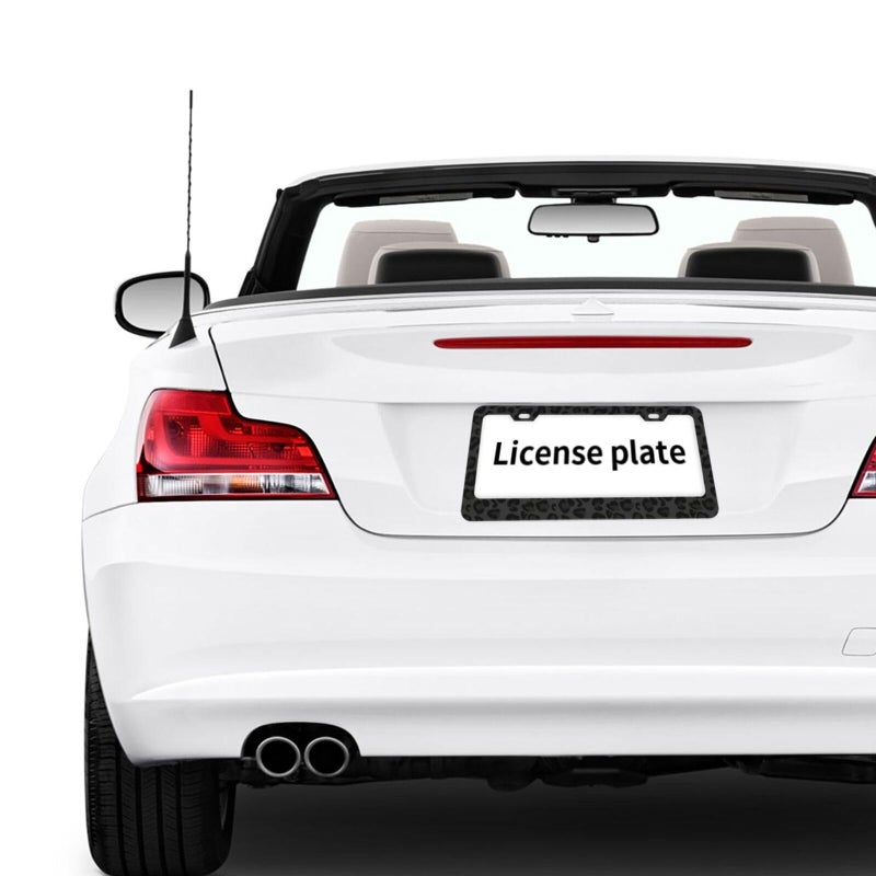 CTVSLFU License Plate Frame 2 Pack Aluminum Metal Rust-Proof Front & Rear Car Tag Holder with 2 Holes, Universal Car Accessories with Screws for Men & Women - 001 Black Leopard - Image 5