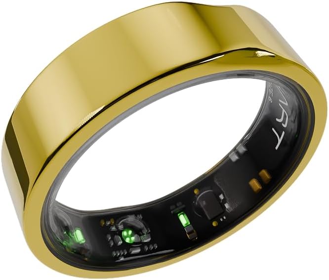 HART Smart Ring | Unisex Fitness Tracker | Sleep, Recovery, Stress & Weight Management Workout Tracking | AI Food Logging | 8+ Days Battery | 50m Water Resistant| Titanium - Sterling Gold, 8 - Image 1