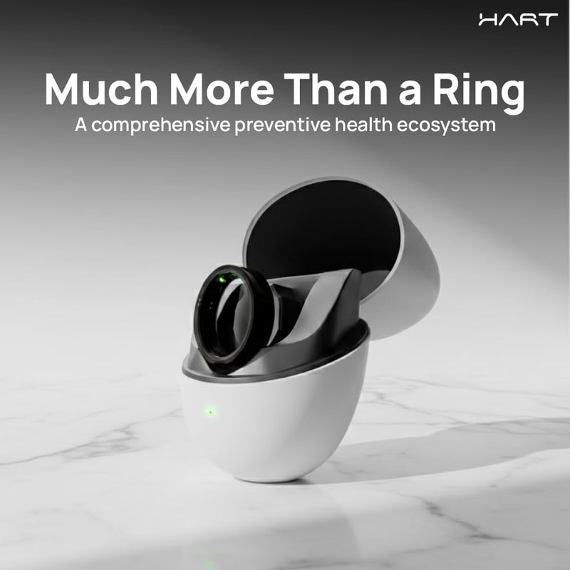 HART Smart Ring | Unisex Fitness Tracker | Sleep, Recovery, Stress & Weight Management Workout Tracking | AI Food Logging | 8+ Days Battery | 50m Water Resistant| Titanium - Sterling Gold, 8 - Image 2