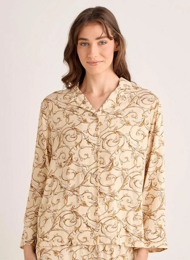 سبلاش فيڤ Pyjama Set Button-Down Shirt & Trousers Viscose